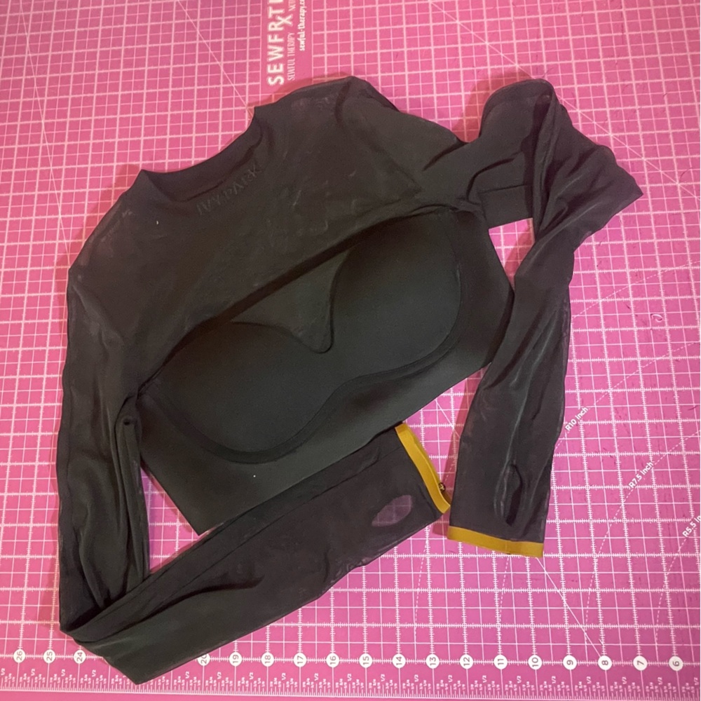 Ivy Park by Adidas Black Mesh Crop Top
